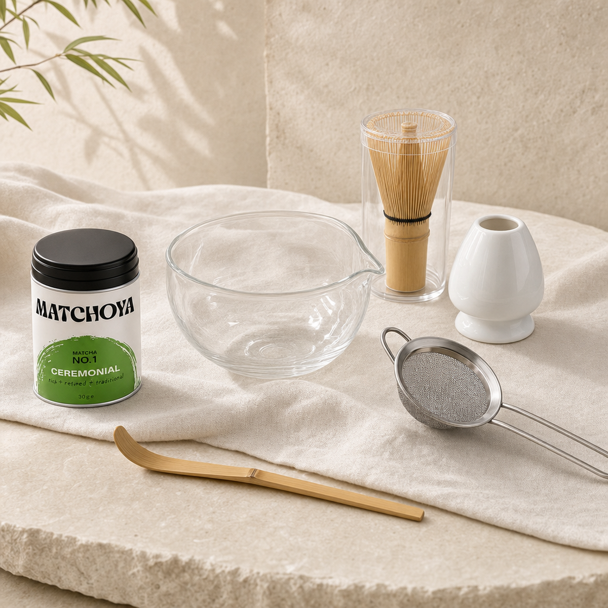 Matcha Bowl Set 5-teilig + Ceremonial Matcha – Lifestyle-Ansicht