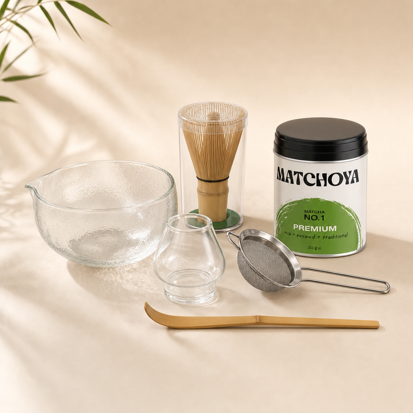 Matcha Bowl Set 5-teilig + Premium Matcha - Studio Beige